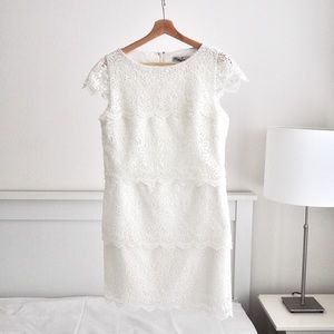 White Lace Shift Dress- Size 10